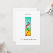 水彩アフリカンアートトリッキーなダンサー誕生日 カード (正面/裏面インサイチュ)