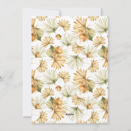 水彩アフリカンパームエレガントハッピーフォト シーズンカード (裏面)