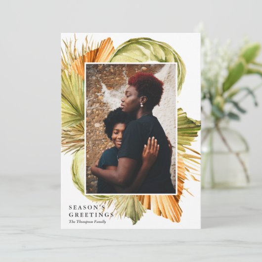 水彩アフリカンパームズシーズンの挨拶の写真 シーズンカード (スタンド正面)
