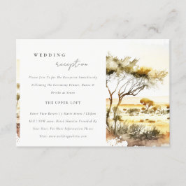 水彩アフリカ風景結婚披露宴 エンクロージャーカード