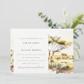 水彩アフリカ風景週末ディナーパーティー 招待状 (スタンド正面)