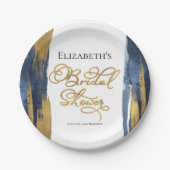 水彩アブストラクト ブライダルシャワー 紙皿 (正面)