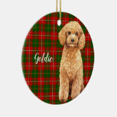 水彩アプリコットプードルドッグパーソナライズされた セラミックオーナメント (右)