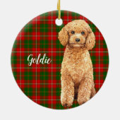 水彩アプリコットプードルドッグパーソナライズされた セラミックオーナメント (裏面)