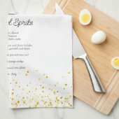 水彩アペロルスピリッツカスタムレシピ キッチンタオル (四つ折り)