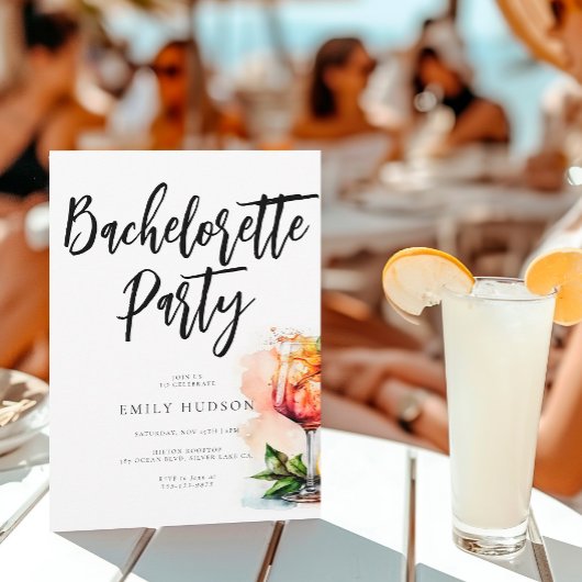 水彩アペロルスピリッツバチェロレッテ 招待状