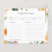 水彩アペロルスピリッツブライダルシャワーレシピカード (正面)