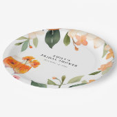 水彩アペロールスプリッツ ブライダルシャワー ペーパープレート (アングル)