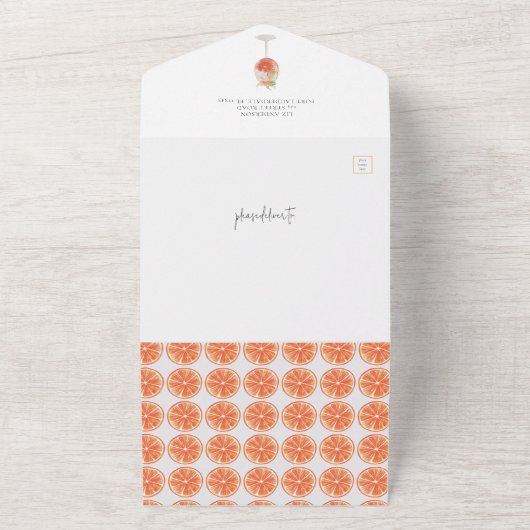 水彩アペロールスプリッツ That's Amore ウェディングシャワーの招待状 オールインワン招待状 (外側)