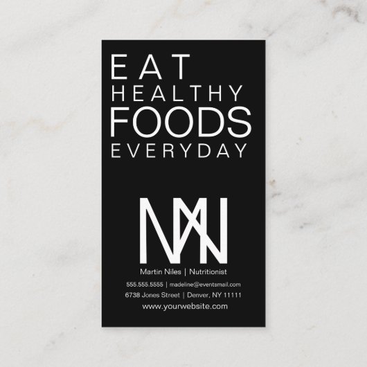 水彩アボカドはっきりした栄養士サラダヘルシー 名刺 (裏面)