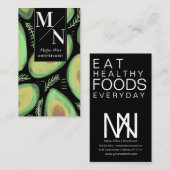 水彩アボカドはっきりした栄養士サラダヘルシー 名刺 (正面/裏面)