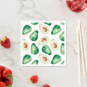 水彩アボカドパターン誕生日パーティー スタンダードカクテルナプキン (インサイチュ)