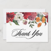 水彩アマリリスとミムのフローラ結婚ズ サンキューカード (正面)