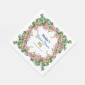 水彩アマルフィーコースト ピンクレモン ウェディングシャワー スタンダードランチョンナプキン (角)