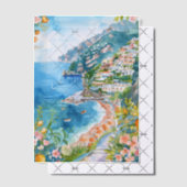 水彩アマルフィ地中海のコーストイタリアン ベラム紙招待状 (オフセット (招待状))