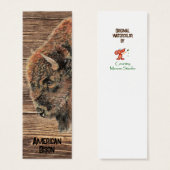 水彩アメリカバイソンバッファローアニマルブックマーク (正面&裏面)