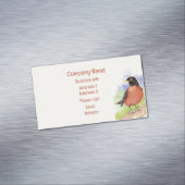 水彩アメリカンロビンガーデンバードアート マグネット名刺 (インサイチュ)