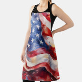 水彩アメリカ国旗のエプロン エプロン (インサイチュ)