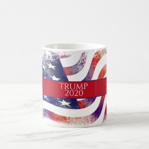 水彩アメリカ国旗のトランプ2020 コーヒーマグカップ