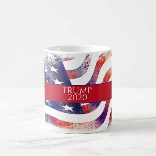 水彩アメリカ国旗のトランプ2020 コーヒーマグカップ (中央)