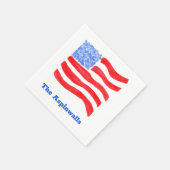 水彩アメリカ国旗ペーパーデザイン スタンダードカクテルナプキン (角)