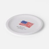 水彩アメリカ国旗 ペーパープレート (アングル)