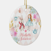 水彩アリス親を待っている セラミックオーナメント (右)