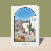 水彩アルゼンチンサルタ折り畳みサンキューカード