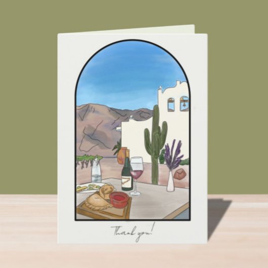 水彩アルゼンチンサルタ折り畳みサンキューカード サンキューカード