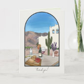 水彩アルゼンチンサルタ折り畳みサンキューカード サンキューカード (正面)