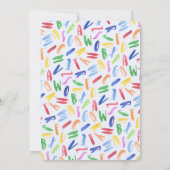 水彩アルファベットカスタム子供の誕生日 招待状 (裏面)