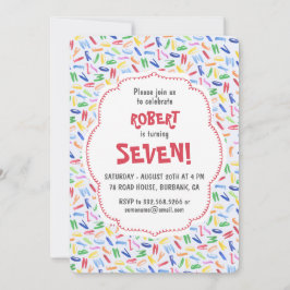 水彩アルファベットカスタム子供の誕生日 招待状