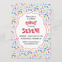 水彩アルファベットカスタム子供の誕生日 招待状