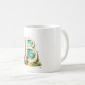 水彩アルファベットギフトのイニシャルBマグ コーヒーマグカップ (正面右)