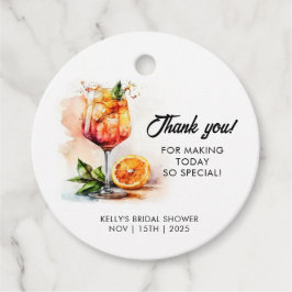 水彩アルペールスプリッツ ブライダルシャワー フェイバータグ