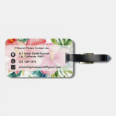 水彩アロハハワイアン赤い花スクリプト名 ラゲッジタグ (裏面横)