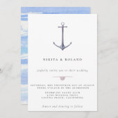 水彩アンカー Nautical 結婚式招待状 案内状 (正面/裏面)