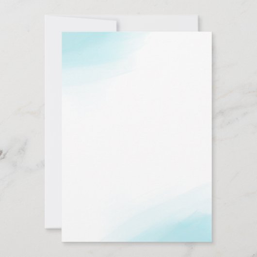 水彩アンダーザシー子供の誕生日招待状 招待状 (裏面)