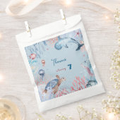 水彩アンダーザシー子供の誕生日 フェイバーバッグ (クリップ留めされた状態)