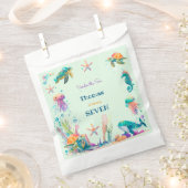 水彩アンダーザシー子供の誕生日 フェイバーバッグ (クリップ留めされた状態)