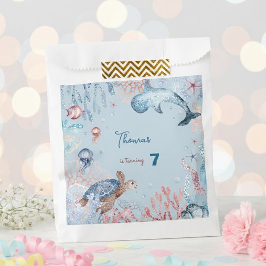 水彩アンダーザシー子供の誕生日 フェイバーバッグ