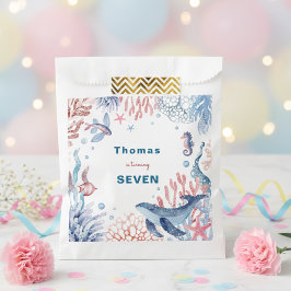 水彩アンダーザシー子供の誕生日 フェイバーバッグ