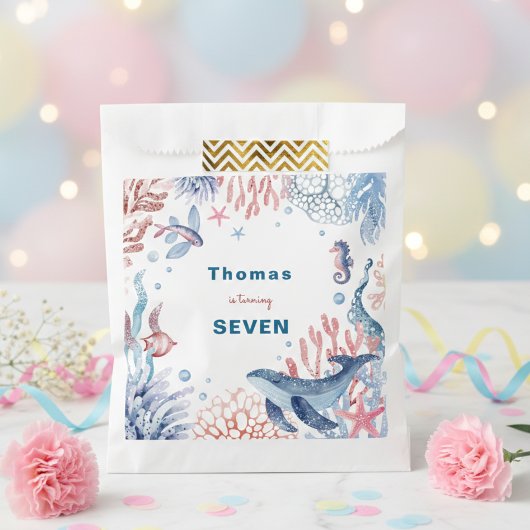 水彩アンダーザシー子供の誕生日 フェイバーバッグ