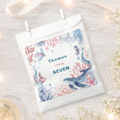 水彩アンダーザシー子供の誕生日 フェイバーバッグ (クリップ留めされた状態)