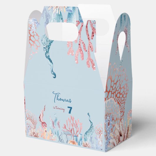 水彩アンダーザシー子供の誕生日 フェイバーボックス (オープン)