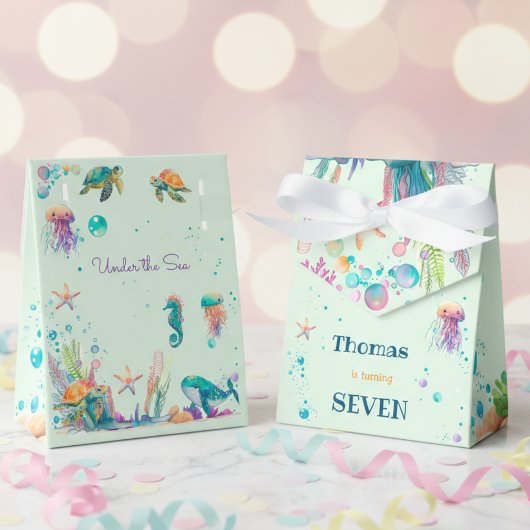 水彩アンダーザシー子供の誕生日 フェイバーボックス