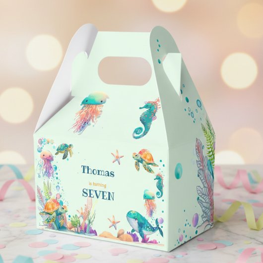 水彩アンダーザシー子供の誕生日 フェイバーボックス