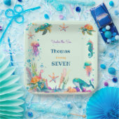 水彩アンダーザシー子供の誕生日 ペーパープレート (パーティー)