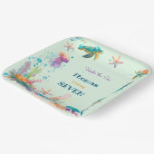 水彩アンダーザシー子供の誕生日 ペーパープレート (傾斜あり)