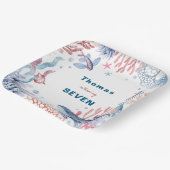 水彩アンダーザシー子供の誕生日 ペーパープレート (傾斜あり)